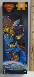 Superman vs Mongul Tower Puzzle 5" x 18.8" 50 Pieces complete 2013 - Picture 1 of 7