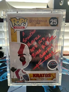 Kratos Funko Pop #25 Gamestop Firmado por Terrence T.C. Carson con certificado de autenticidad JSA ¡RARO! - Imagen 1 de 7