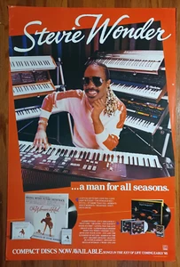 STEVIE WONDER ...a man for all seasons 1984 Motown promo poster 24 x 36 - Picture 1 of 6