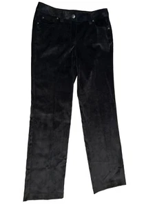 Larry Levine Womens Pants Size 6 Corduroy Black Pants Stretch Fabric Pockets - Picture 1 of 13