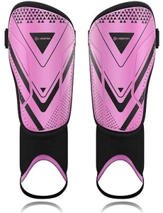 Upgraded Soccer Shin Guards for Kids Youth CE Certified Small, Pink)DAMAGED BOX - Picture 1 of 8