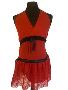 Sexy One Piece Red Lace Teddy Lingerie for Women Babydoll Bodysuit Size Uk 12 - Picture 1 of 9