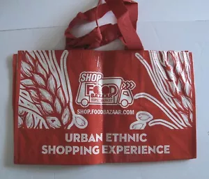 "Borsa tote Food Bazaar Jumbo Shopping Storage riutilizzabile 12"" x 19"" x 11"" - Foto 1 di 12
