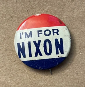 Vintage I'm For Richard Nixon Button Pin American Political Collectible - Picture 1 of 2