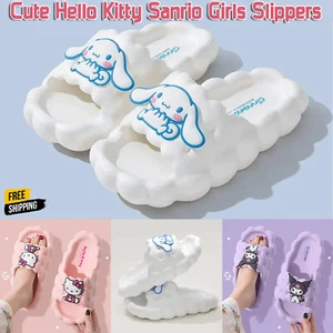 Girls Kids Hello Kitty Cute Slippers Indoor Non-slip Flat Pink Ladies Slippers - Picture 1 of 22