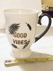 Good Vibes Hazel & Co Ceramic White Mug Pine Cones Winter New