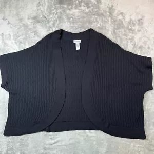 Catherines Sweater Womens 5X 34 36W Black Shrug Cardigan Modest Short Sleeve - Picture 1 of 7