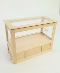QUALITY Unfinished Display Counter w Acrylic 1:12 Dollhouse Miniature Shelf - Picture 1 of 5