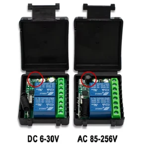 2CH Funkschalter System DC/AC Relais Empfänger Modul 433Mhz / Fernbedienung - Bild 1 von 6