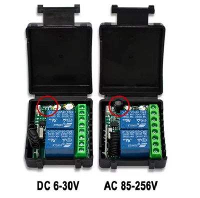 2CH Funkschalter System DC/AC Relais Empfänger Modul 433Mhz / Fernbedienung - Bild 1 von 4
