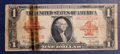 1923 One Dollar United States Note $1 RED SEAL Large Size RARE #91121 - Image 1 of 2