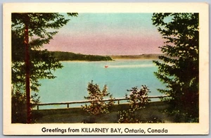Postcard c1930s Greetings From Killarney Bay Ontario Scenic Sudbury District - Picture 1 of 2