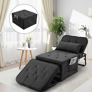 4in1 Schlafsofa Klappsofa Stoffsofa Bettsofa Schlafsessel LeinenSofa Dunkelgrau - Bild 1 von 19