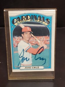 Jose Cruz SIGNED #107 1972 Topps Baseball Card VTG st lous Cardinals