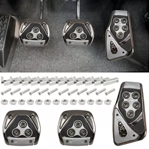 3pcs Universal Manual Car Gas Clutch Brake Foot Pedal Cover Flame Cover Black - Picture 1 of 8