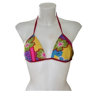 Multicolor floral bikini top bra swimwear Sz L - Picture 1 of 2