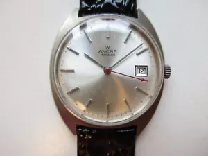 Ancre 1970's all S/S men's watch - FE France Ebauche cal. 4611A movement - runs - Picture 1 of 5