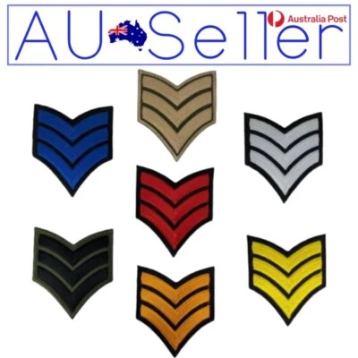Sergeant Iron on Patch Military Army Police Airforce Insignia 8.2x7x0.1cm(2.8g) - Image 1 of 4
