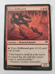 MTG Magic The Gathering Card Fiery Hellhoundd Creature Elemental Hound Red Origi - Picture 1 of 2