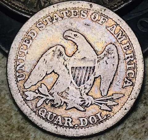1858 Seated Liberty Quarter 25C Ungraded 90% Silver US Coin CC18293 Cover