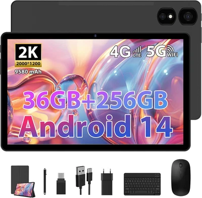 Tablet 11 Pollici, 2K Tablet Con Tastiera E Mouse, 36GB RAM + 256GB ROM + TF 2TB - Immagine 1 di 4