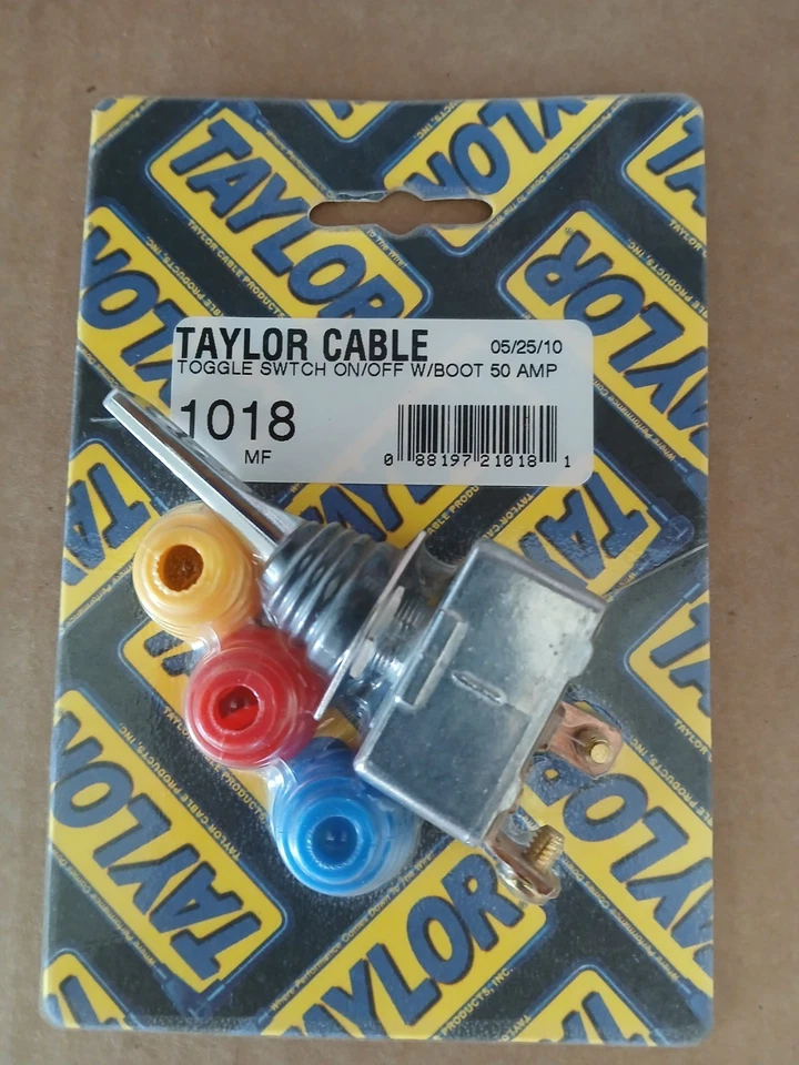 Toggle Switch on/off w/boot 50 amp Taylor Cable 1018 - Изображение 1 из 1