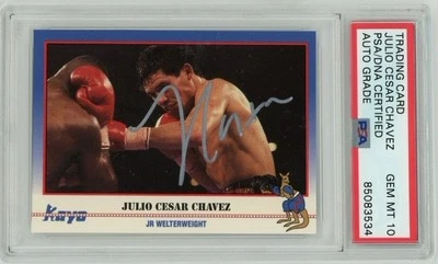 Julio Cesar Chavez Signed 1991 Kayo Trading Card PSA GEM MT 10 AUTO - Image 1 of 3