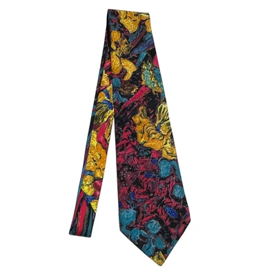 Галстук Brioni яркий цветочный итальянский шелк ручной работы - Изображение 1 из 4
