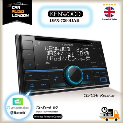 Kenwood DPX-7300DAB Double DIN DAB+ Bluetooth CD USB Alexa Car Stereo Receiver - Image 1 of 4