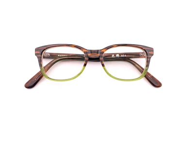 Masunaga Eyeglasses, Frames Only, 034 Brown/Green, 48-17-145, Japan - Image 1 of 4