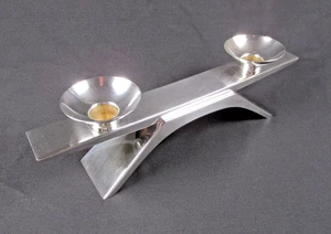 Vintage WMF-Ikora piatto argento 2 portacandele MCM Germania - Foto 1 di 13