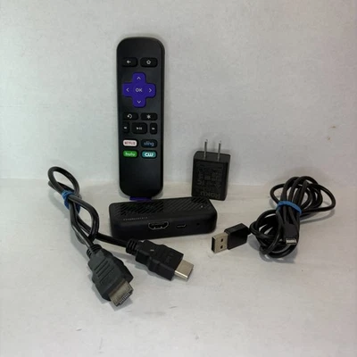 Roku Express 3700X Digital HD Media Streamer Remote HDMI Power Adapter - Tested - Image 1 of 4