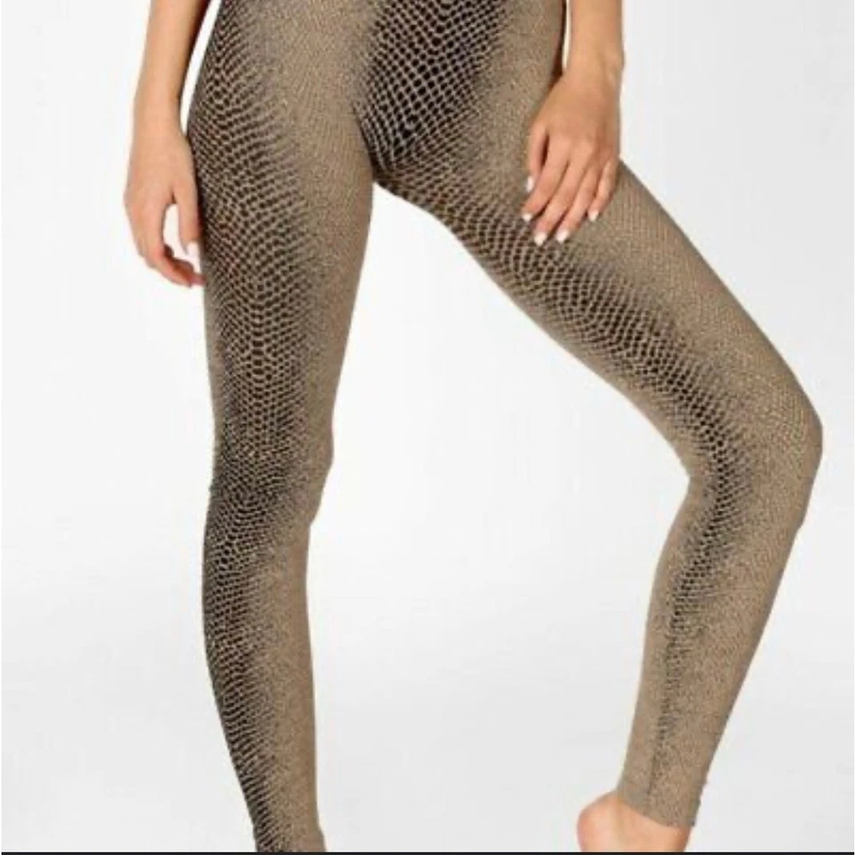 Nikibiki Beige, Black Snakeskin Leggings One Size - Image 1 of 3