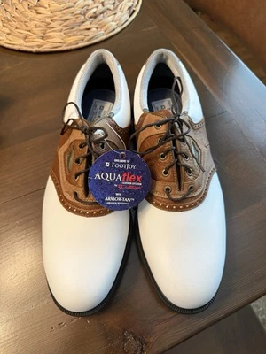 New FootJoy Vintage Gel Fusion Men’s 10 Brown/ White Leather Golf Shoes - Image 1 of 4