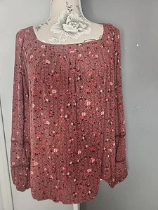 Blusa túnica Knox Rose para mujer talla M boho floral manga globo dobladillo alto bajo - Imagen 1 de 10