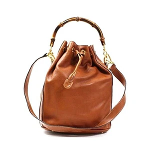 Original Gucci Bambus 2-Wege Handtasche/Schultertasche, braunes Leder mit Gold - Bild 1 von 10