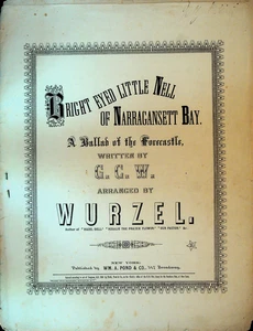 Bright Eyed Little Nell of Narragansett Bay Sheet Music 1860 - Picture 1 of 2