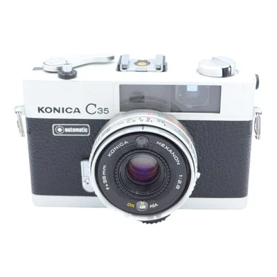 Cámara fotográfica automática Konica C35 35 mm, cromada con lente hexanon 38 mm F/2,8 Foto 1 de 4