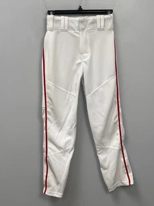 Alleson Athletics Youth White Baseball Pants w/ Red Stripe Sz Small w/ Pockets - Picture 1 of 7