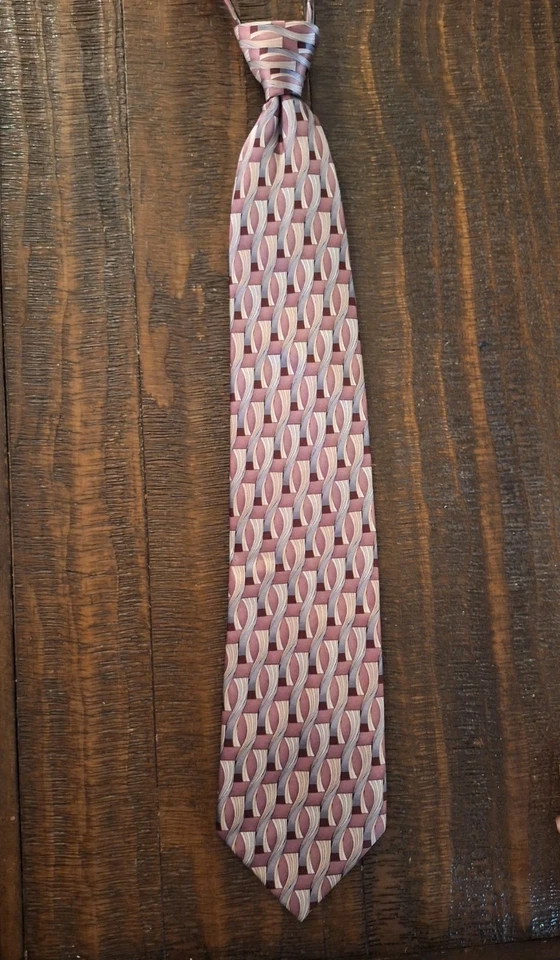 Umo Lorenzo 100% Silk Multicolred Tie-Geometric Pattern, New - Image 1 of 4