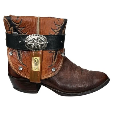 Botas vaqueras vintage Nocona de cuero marrón reciclado para mujer talla US 9,5 C Foto 1 de 4