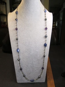 Gorgeous 36" sterling silver sodalite pearl amethyst necklace Carolyn Pollack - Picture 1 of 8