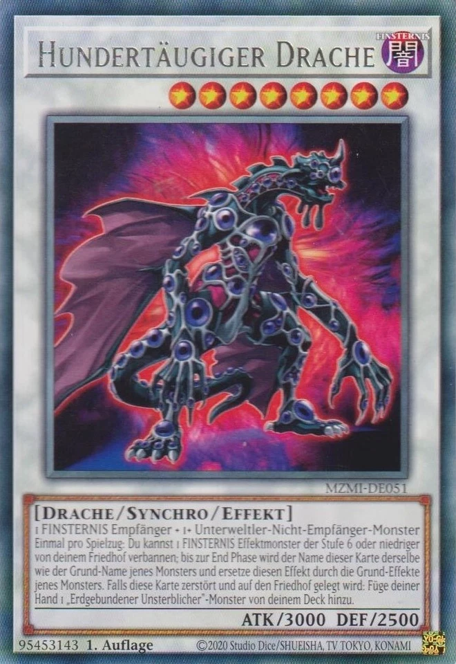 Yu-Gi-Oh! Karte - Hundertäugiger Drache MZMI-DE051 - Rare - Deutsch - Bild 1 von 1