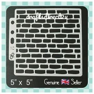 STENCIL - 5" x 5" - BRICK WALL - STONE - Background - Layering - Template - #SB2 - Picture 1 of 2