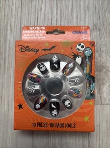 Claire's Kids Disney Press-On Faux Nails Nightmare Before Christmas Jack Sally - Picture 1 of 2