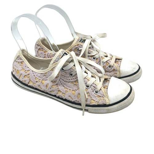 Sneakers basse Converse pizzo giallo viola donna 6