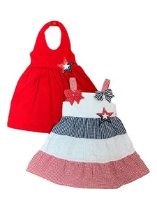 Infant Girls Red White & Blue Patriotic Sundresses 2PK Dress 24M - Picture 1 of 1