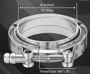 Universal 304 Stainless Steel 4.0 Inch V Band Clamp with Flange Male Female Cars - Bild 1 von 4