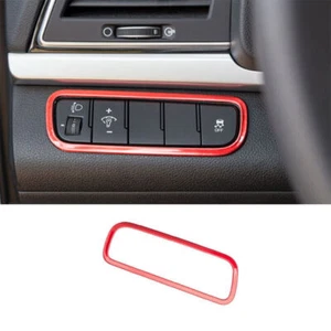 Fit For Hyundai Elantra 2017-2020 Titanium Red Headlight Button Frame Cover Trim - Picture 1 of 9