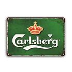 Panneaux de barre en métal vintage Carisberg Beer Mancave panneau en étain 12 x 8 pouces